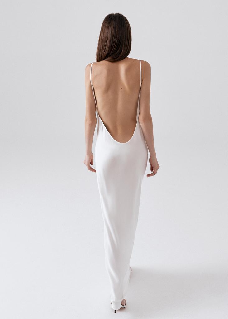 Viscose silk open back maxi dress