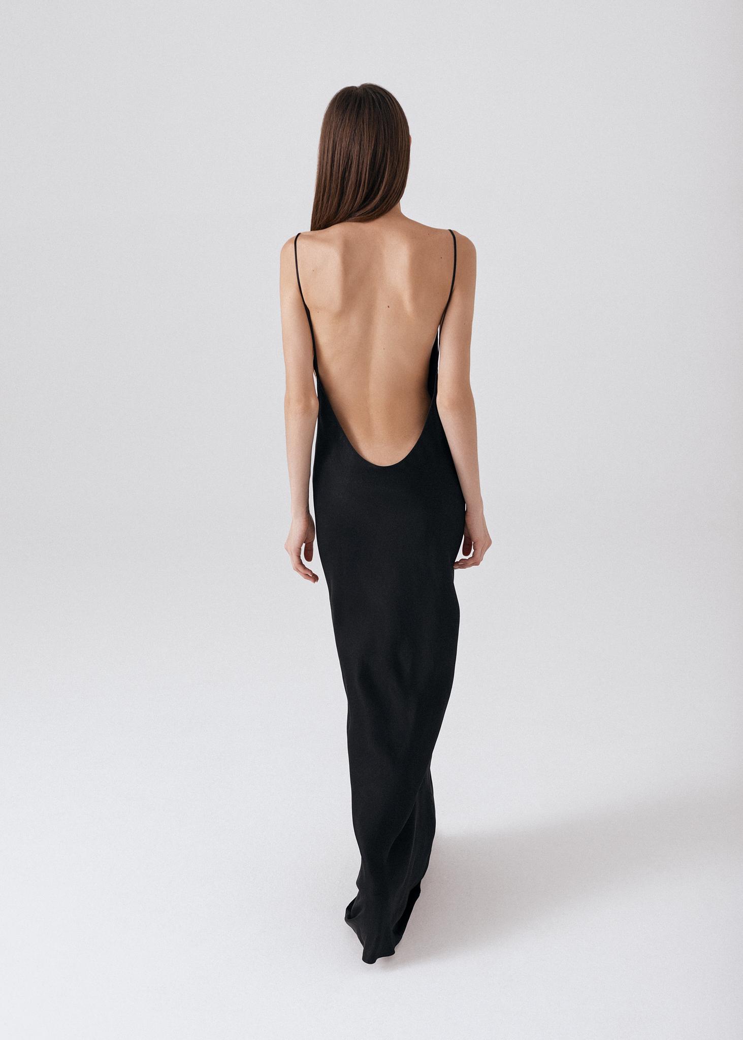 Bestsellers > Viscose silk open back maxi dress Buy from e-shop