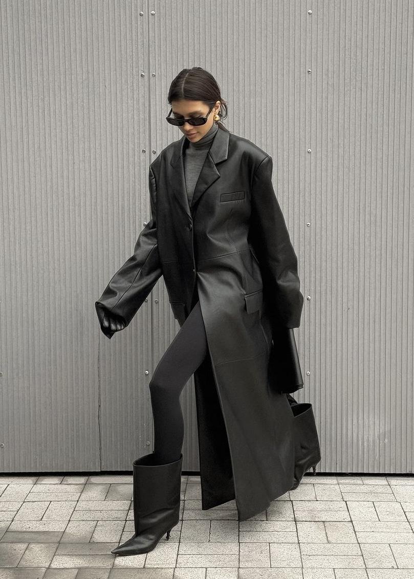 ジャケット・アウター real leather maxi long coat BLACK Vintagearc Mens Black Leather Coat -Real Leather Long Coat Men's