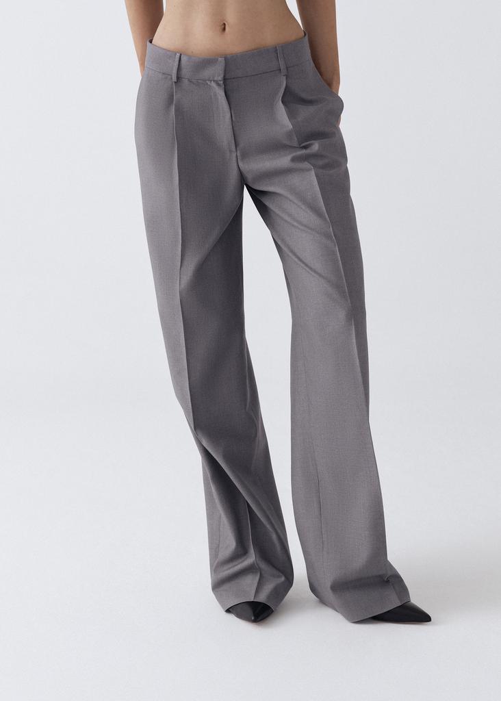 Pleated low waist trousers