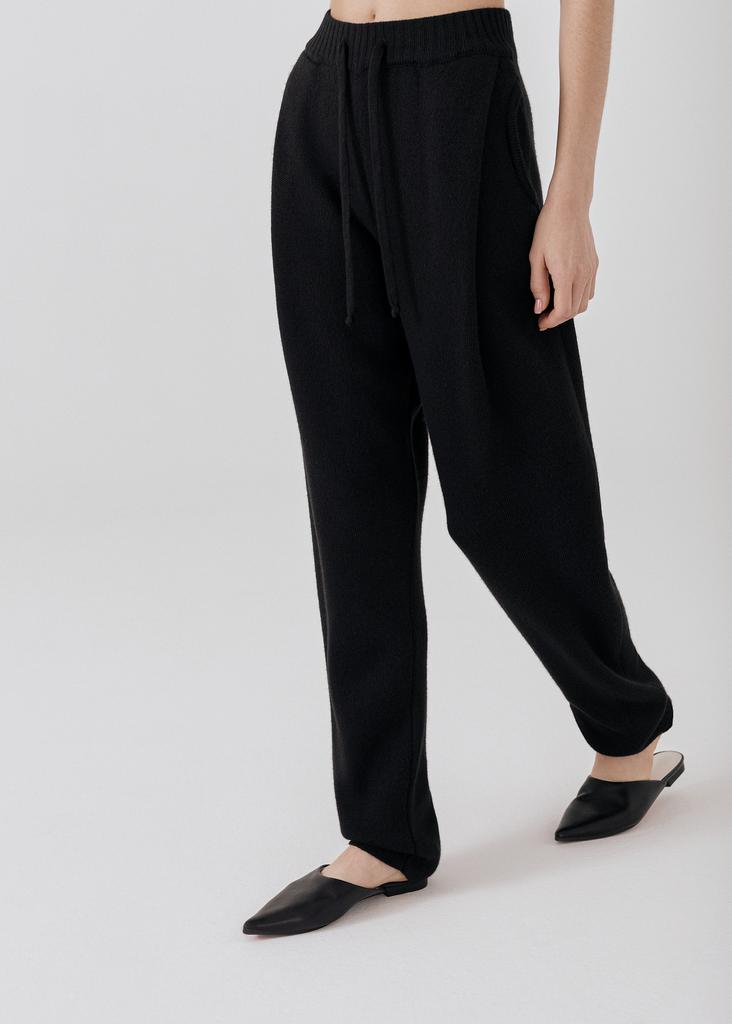 Merino wool knitted trousers