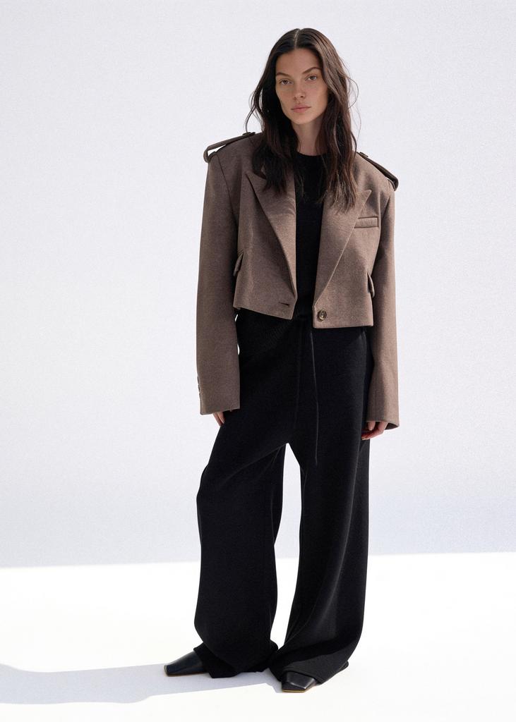100% wool cropped coat