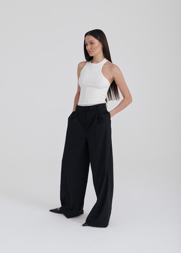 Pleated wide leg  trousers