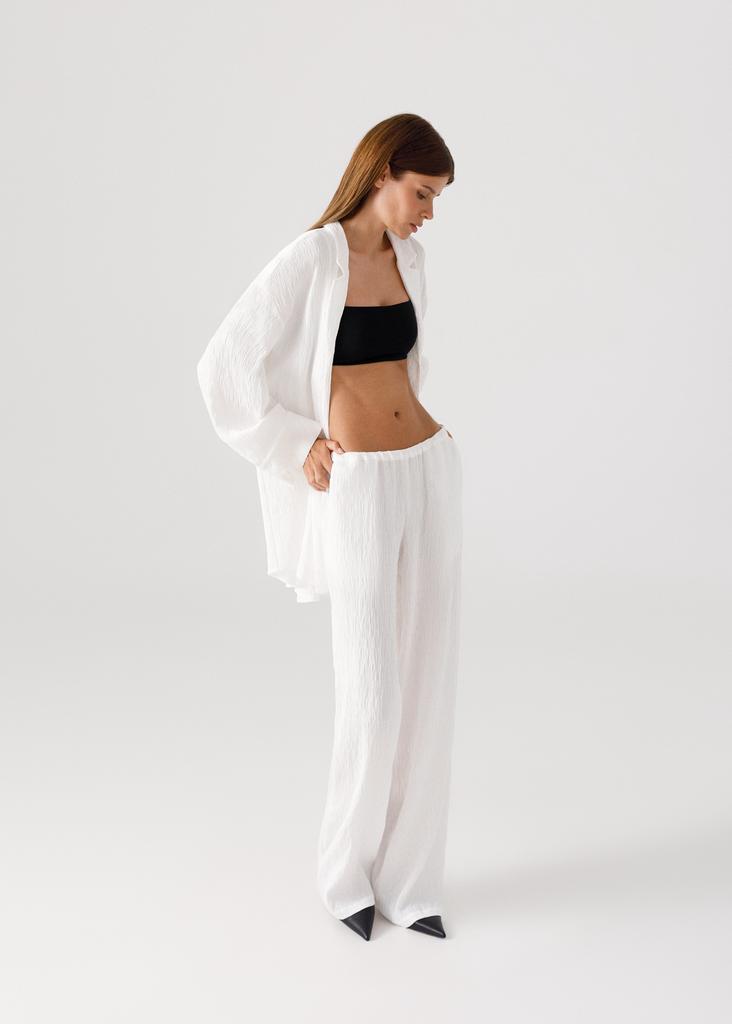 Crinkle cotton pajama style suit