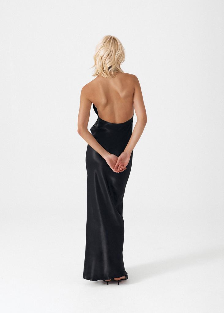 Halterneck open back maxi dress