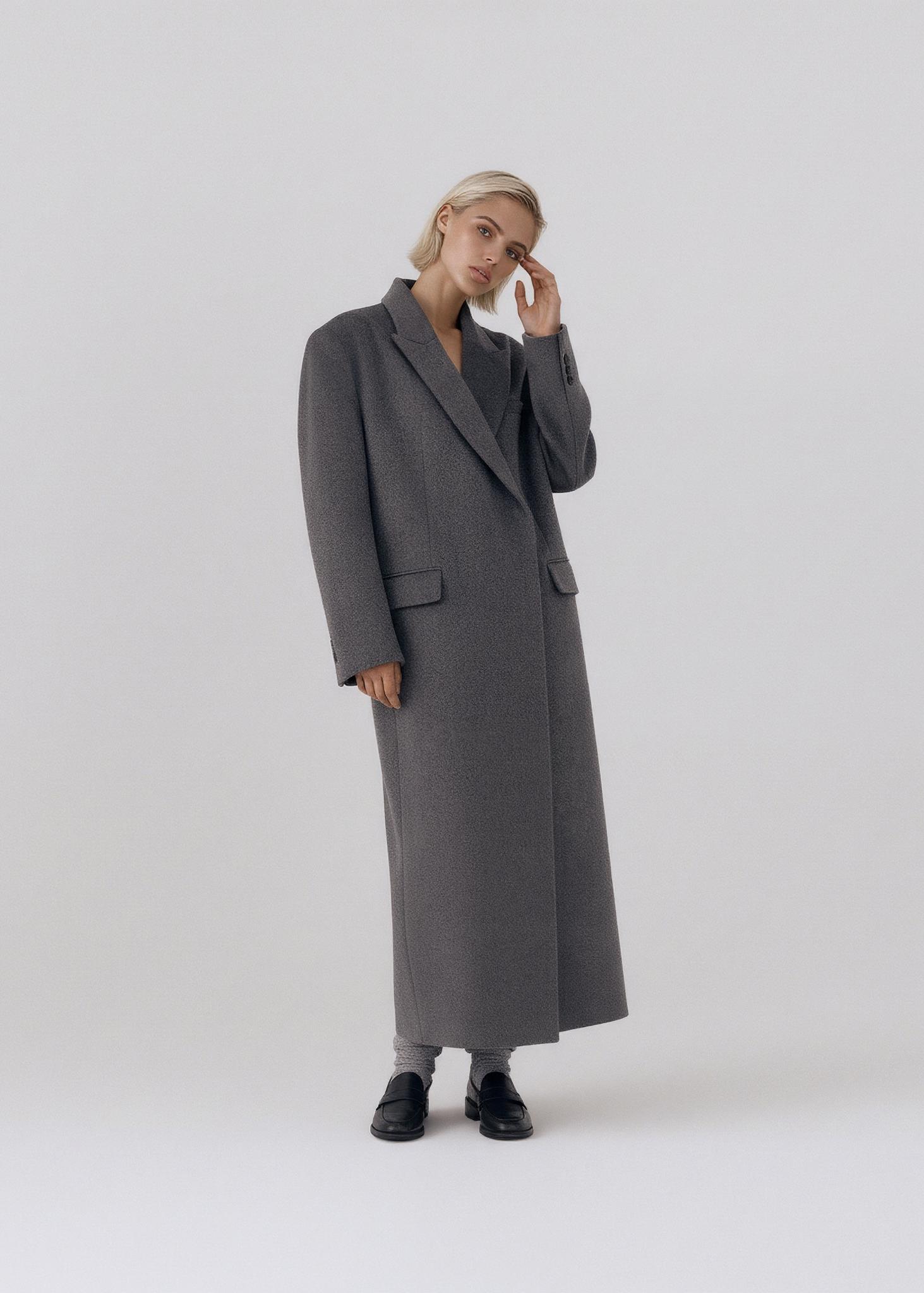 ジャケット・アウター made in italy super-long wool Maxi coat Zibellino Wool Alpaca Coat With Fox Fur