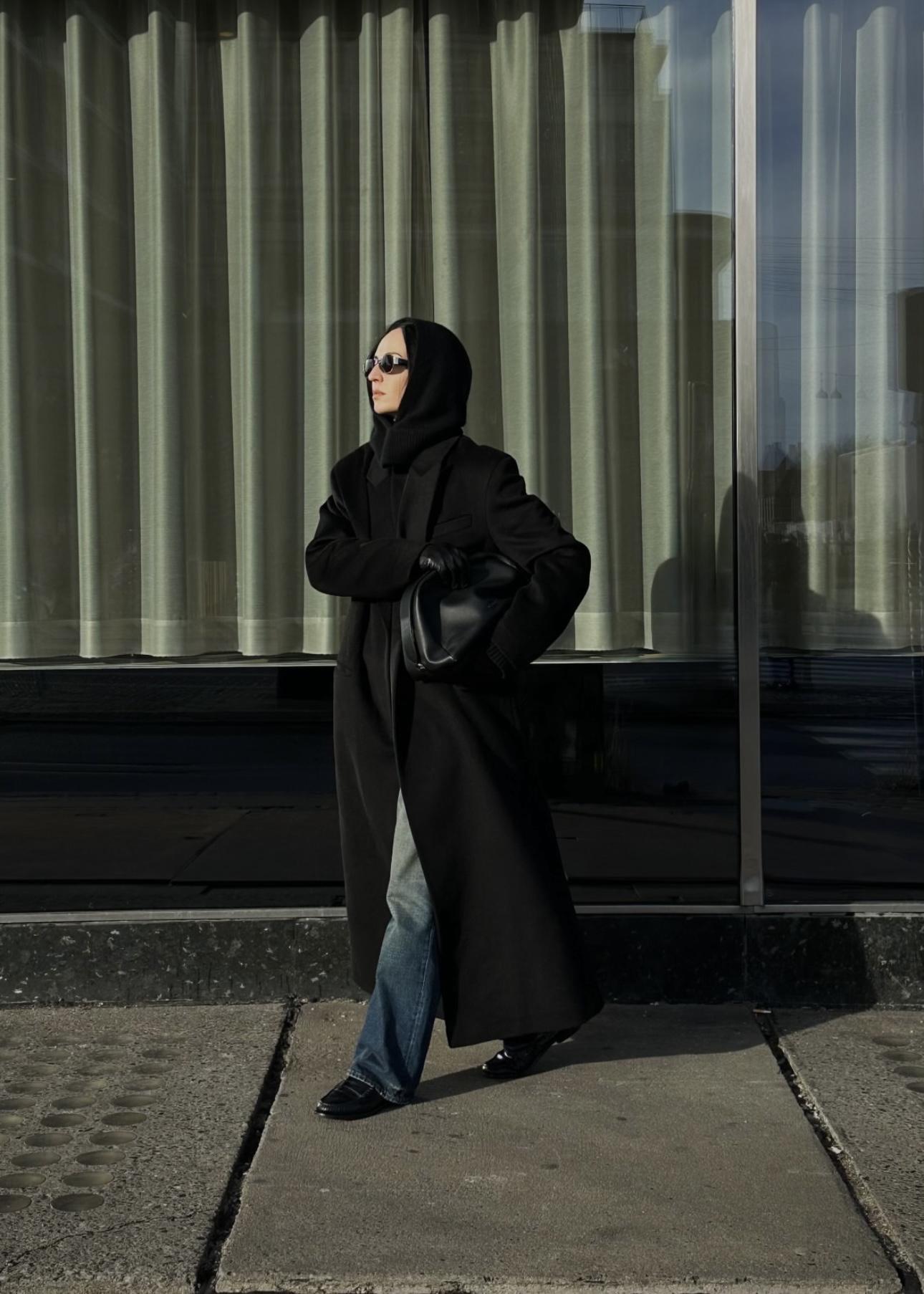 【着丈130】Wool Maxi Chester Coat / Black Maxi Overcoat - Black Wool - Emerson Fry