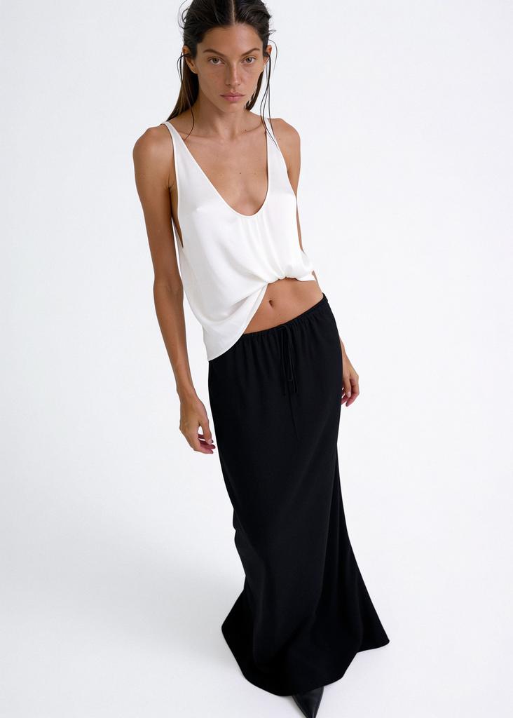 Flowing viscose maxi skirt