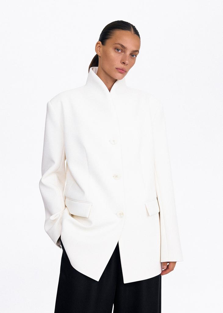 Stand collar oversized blazer