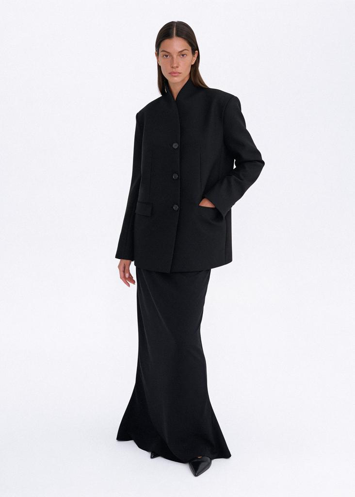 Stand collar oversized blazer