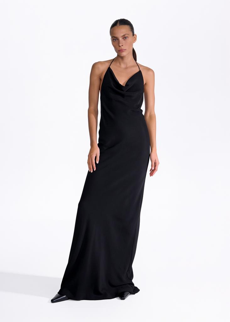 Viscose halter maxi dress