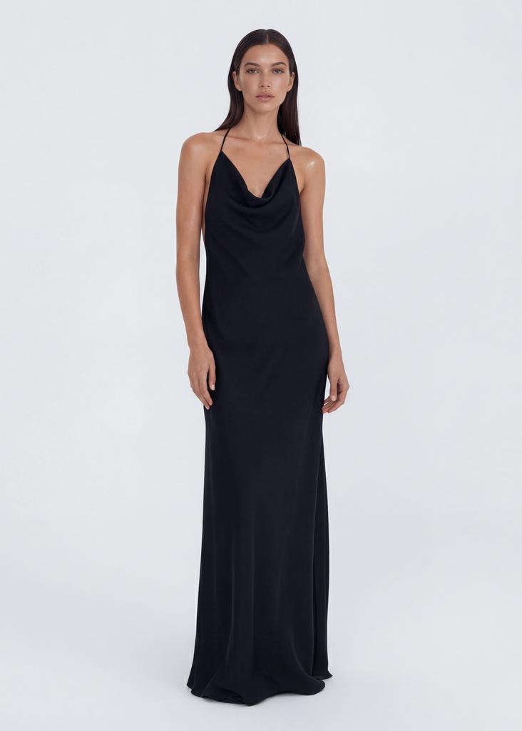 Viscose halter maxi dress