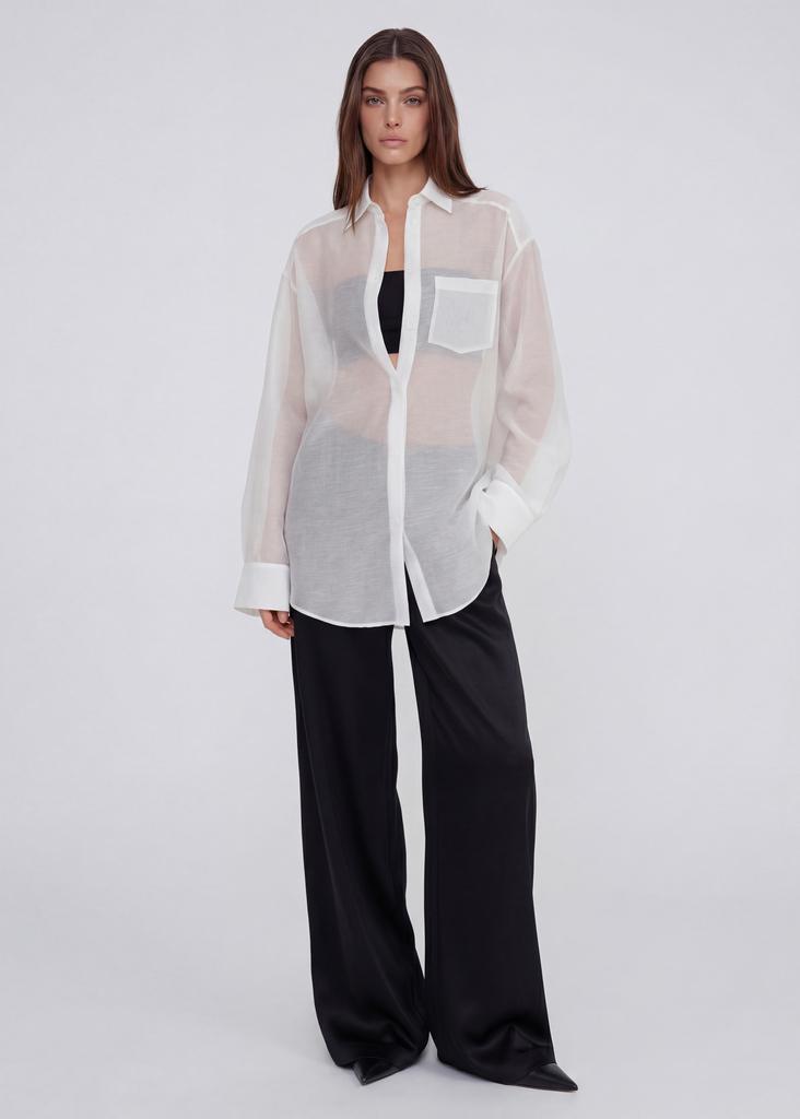 Tencel and linen oversized shirt