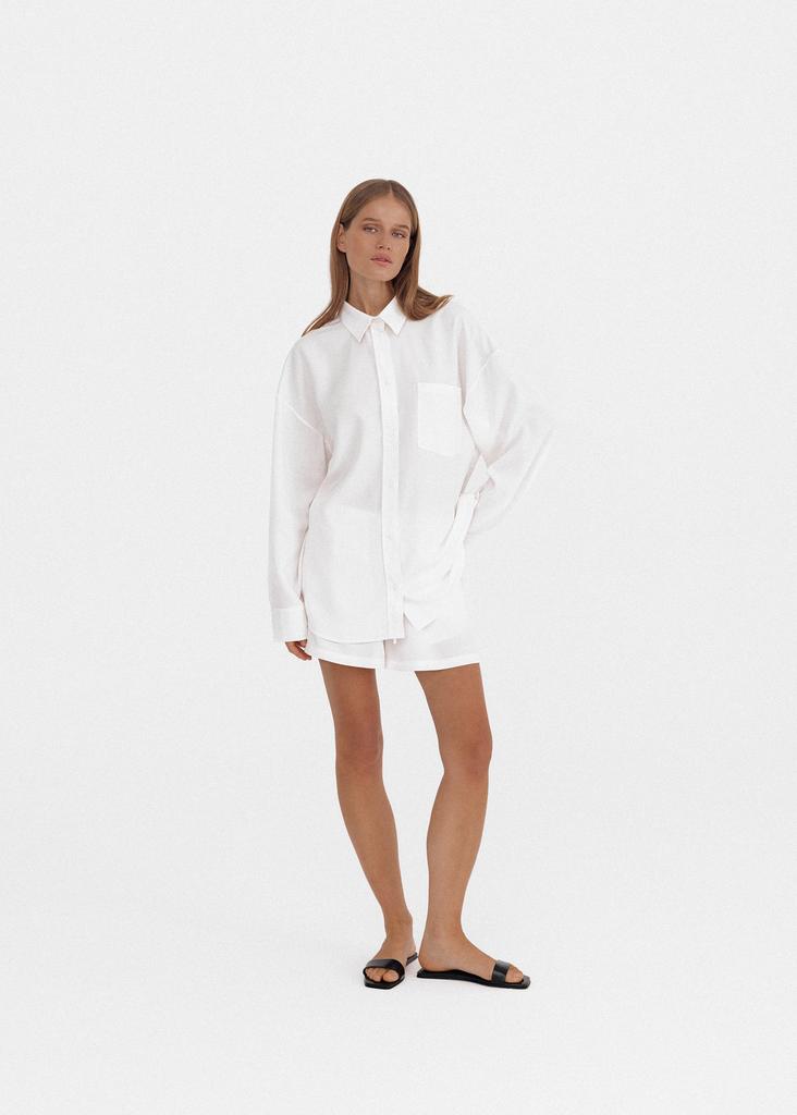 Tencel set: oversized shirt and shorts