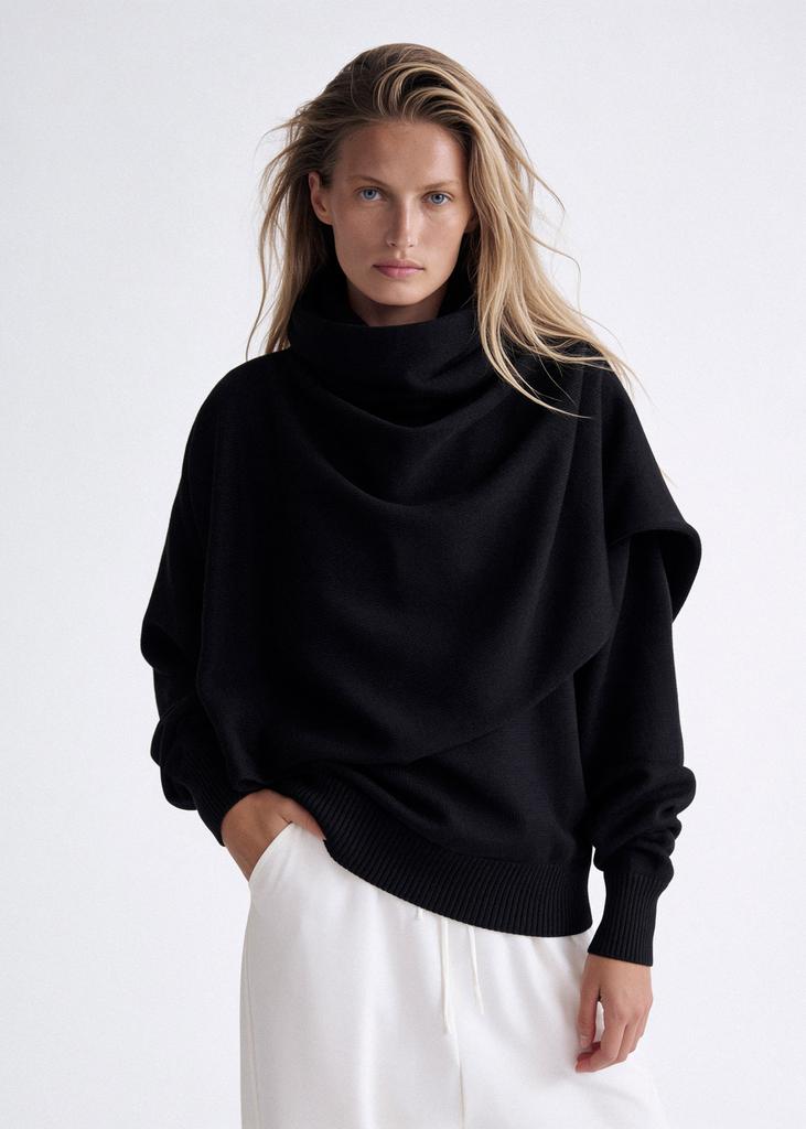 Merino wool scarf jumper