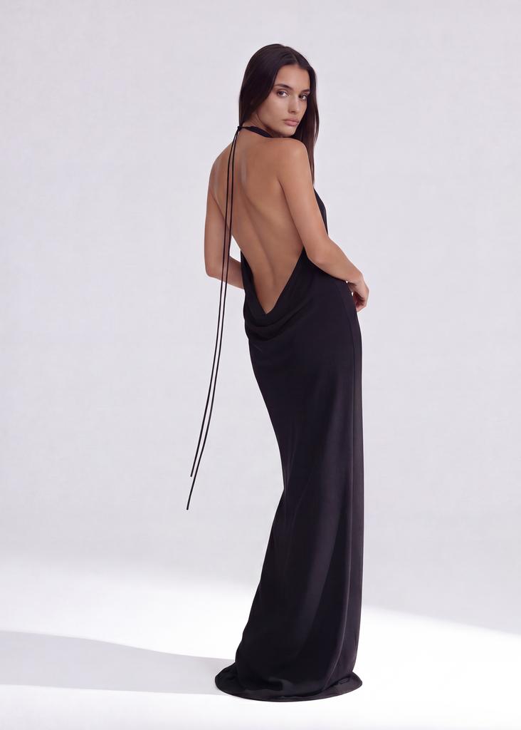 Viscose halter maxi dress