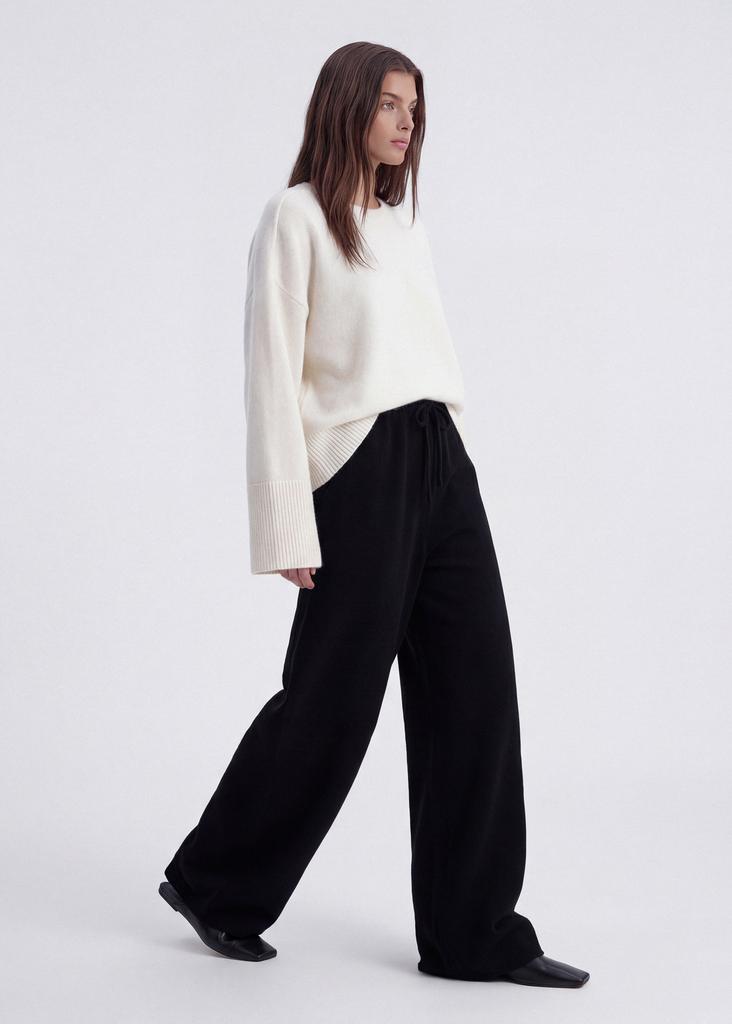 Premium cashmere wide-leg trousers