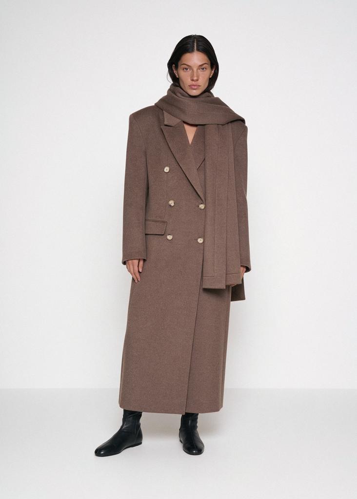 100% wool scarf maxi coat