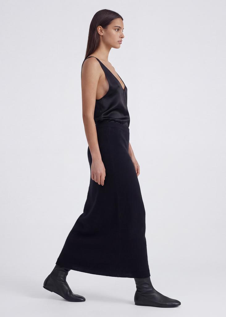 100% premium cashmere midi skirt