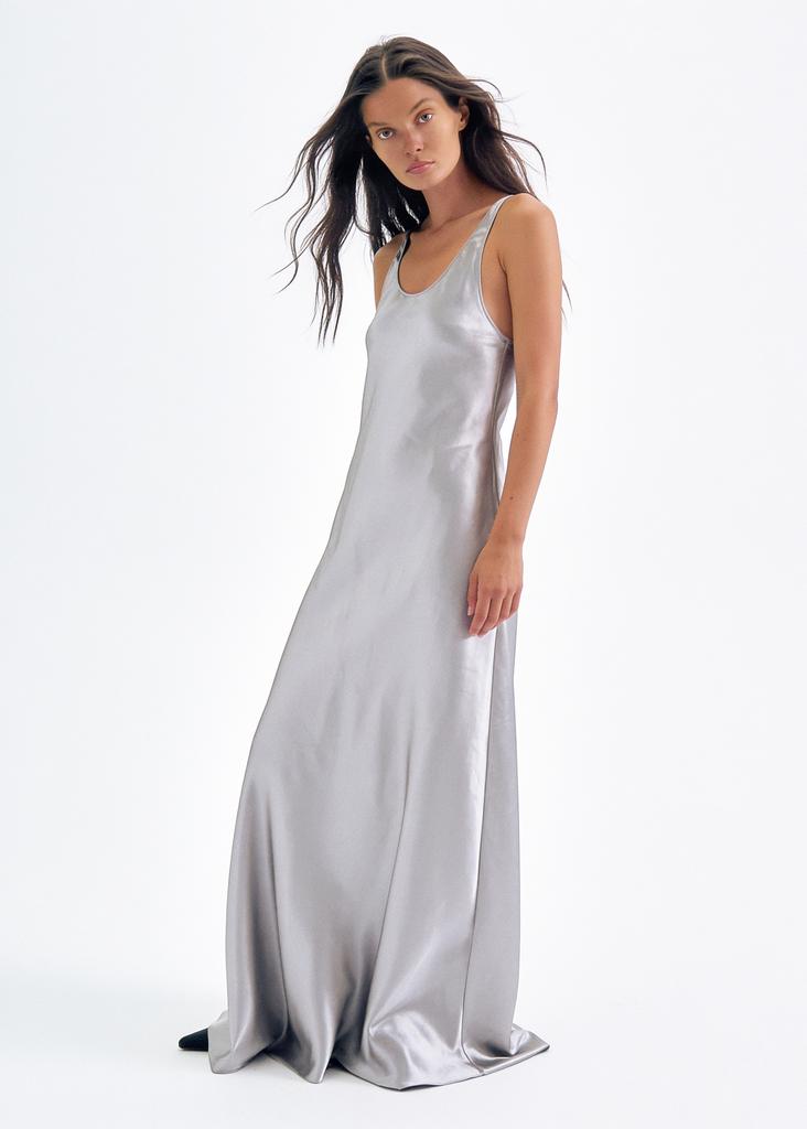 Viscose liquid satin tank dress - PREORDER