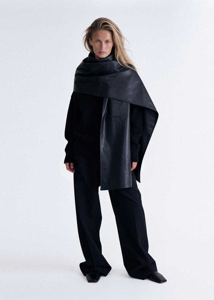 Premium faux leather oversized scarf