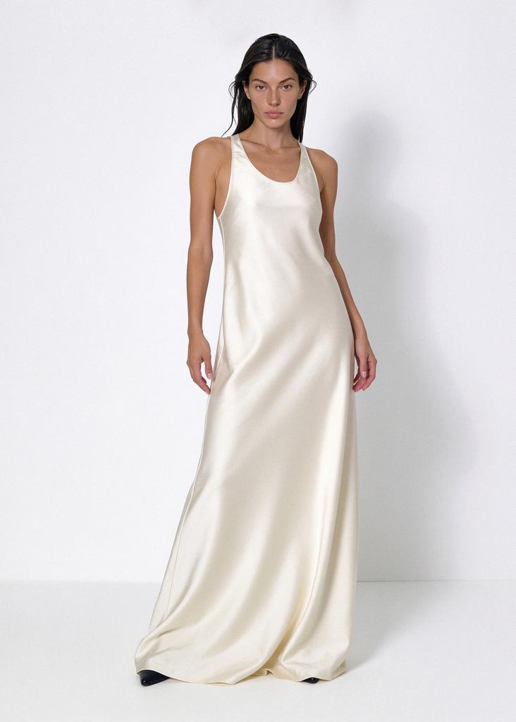 Viscose liquid satin tank dress