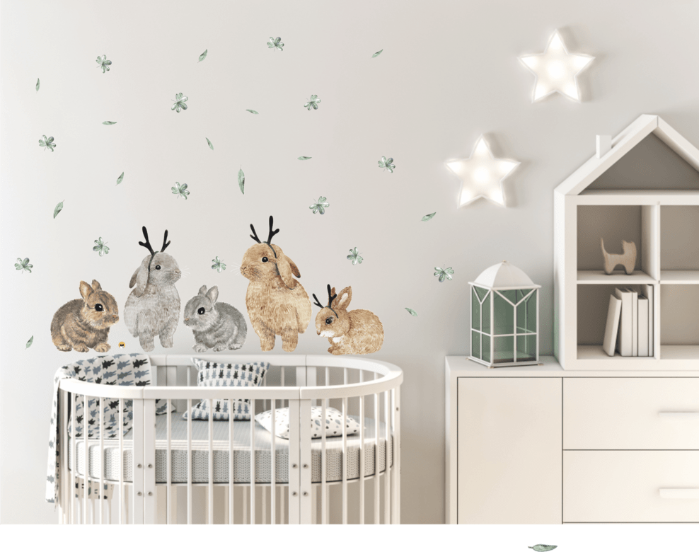 Наклейки на стену "Зайцы"