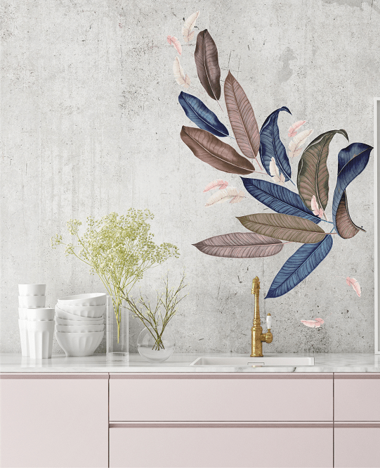 Наклейки на стену «ЦВЕТНЫЕ БАНАНОВЫЕ ЛИСТЬЯ»