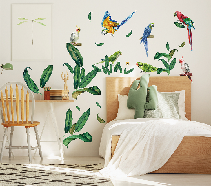 Наклейки на стену "ПОПУГАИ"