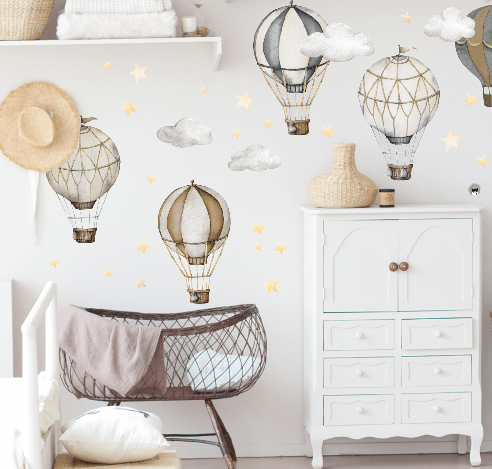 Наклейки на стену "РЕТРО МОНГОЛЬФЬЕРЫ"