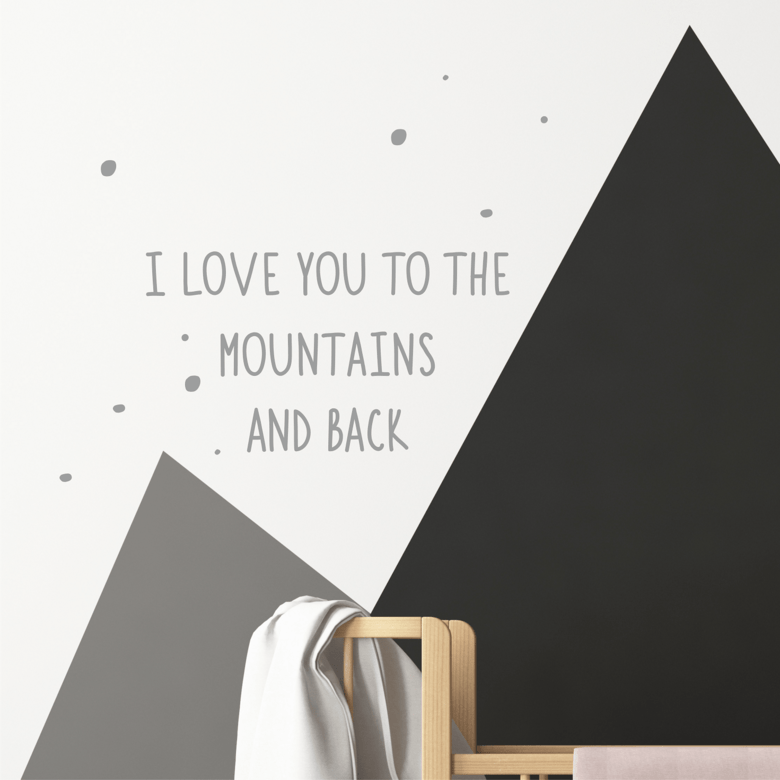 Наклейка на стену "I LOVE YOU TO MOUNTAINS AND BACK"