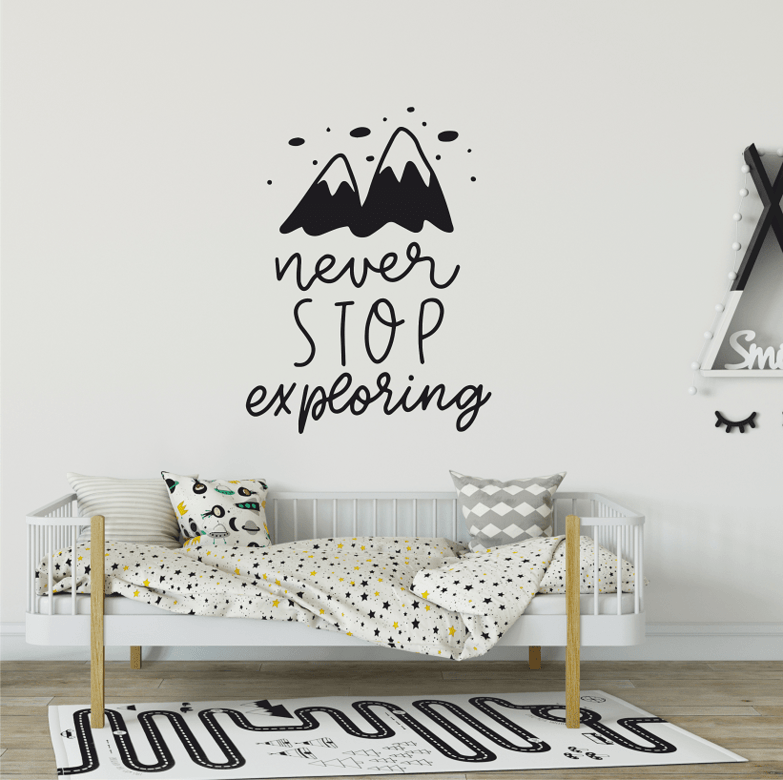 Наклейка на стену "NEVER STOP EXPLORING"