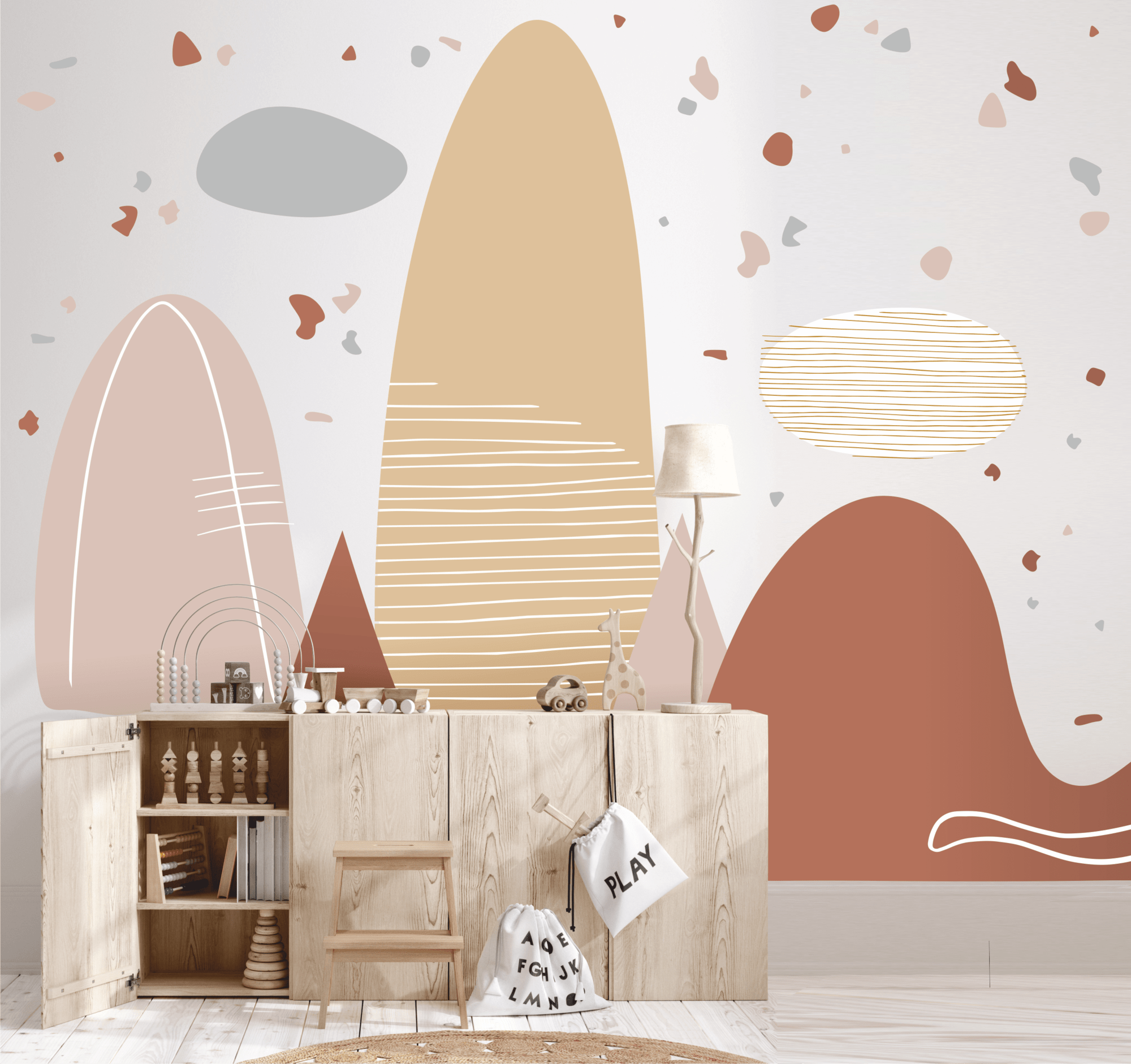 Наклейка на стену "ГОРЫ ТЕРРАЦЦО"