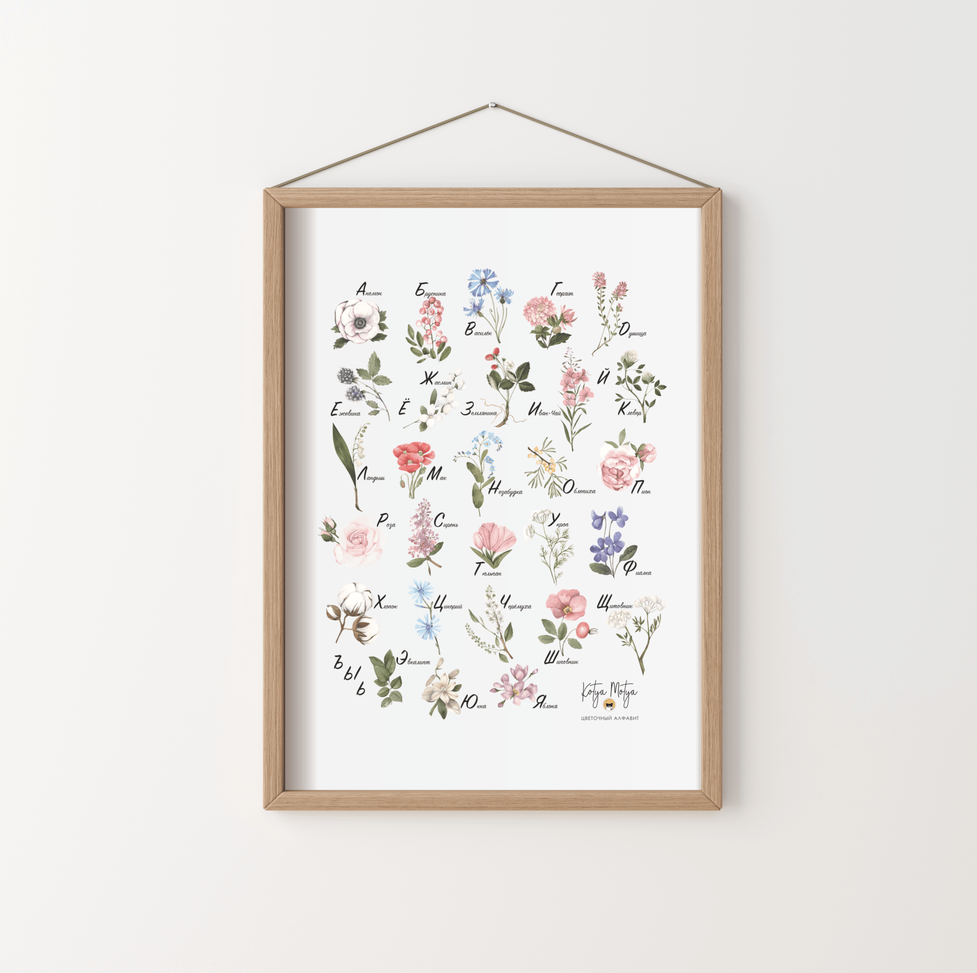 ЦВЕТОЧНЫЙ Алфавит Русский ПОСТЕР