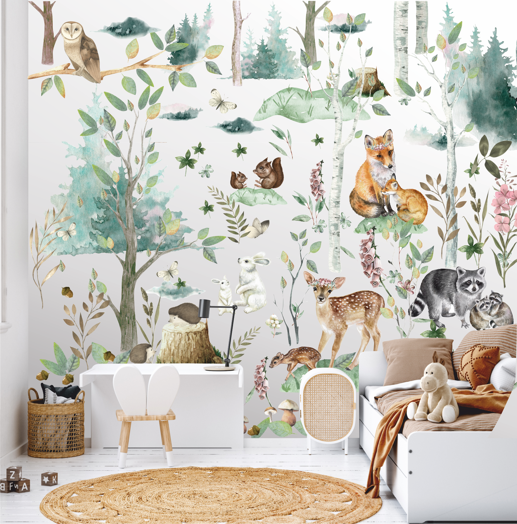 Наклейки на стену "ЗВЕРЯТА НА ПОЛЯНКЕ-серия Волшебный лес"