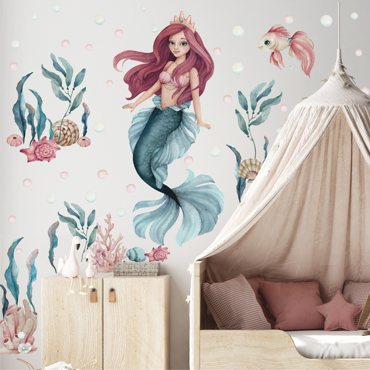 Наклейка на стену "РУСАЛОЧКА Ретро"