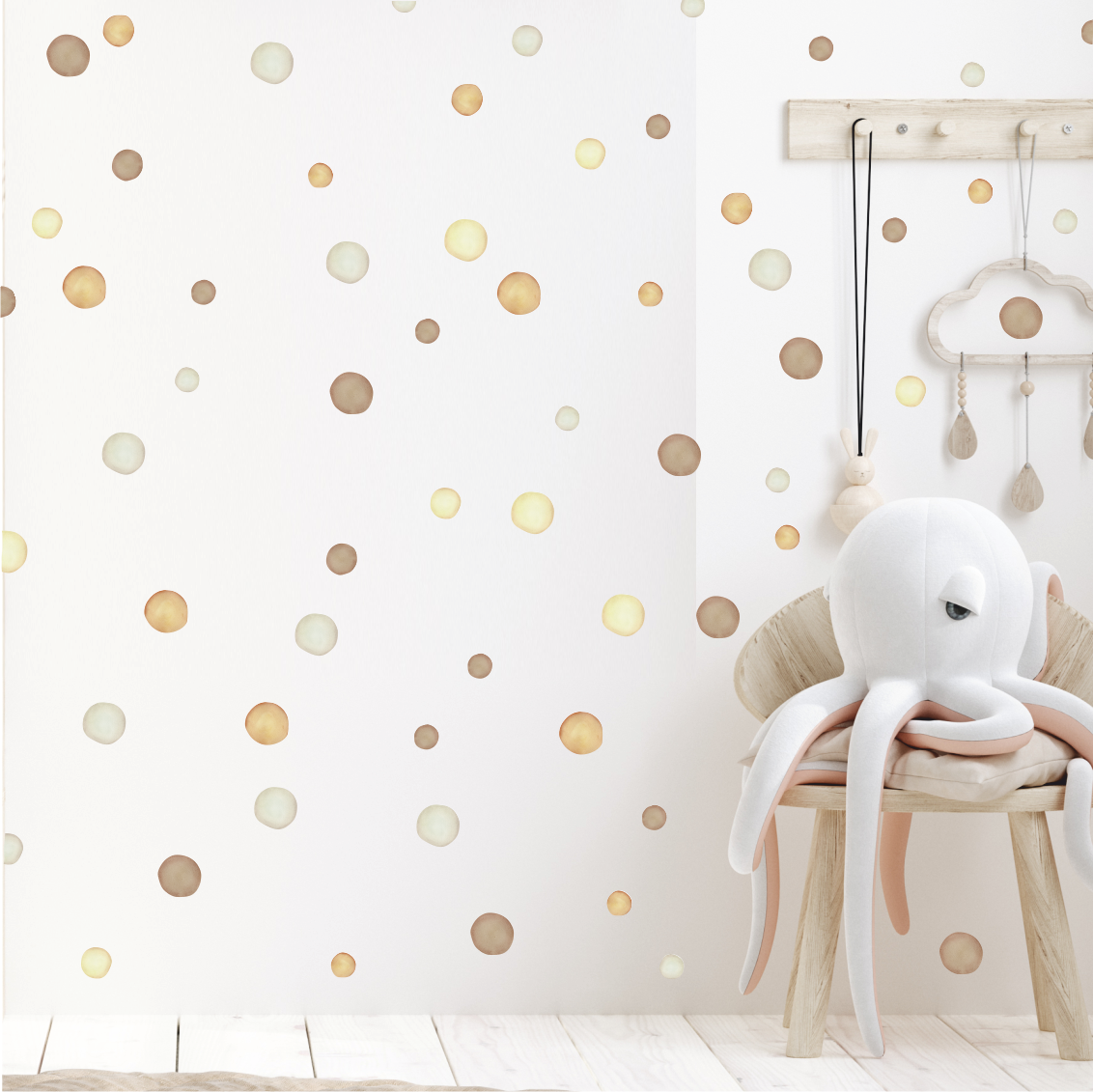 Декоративные наклейки на стену " Бежевый горошек"