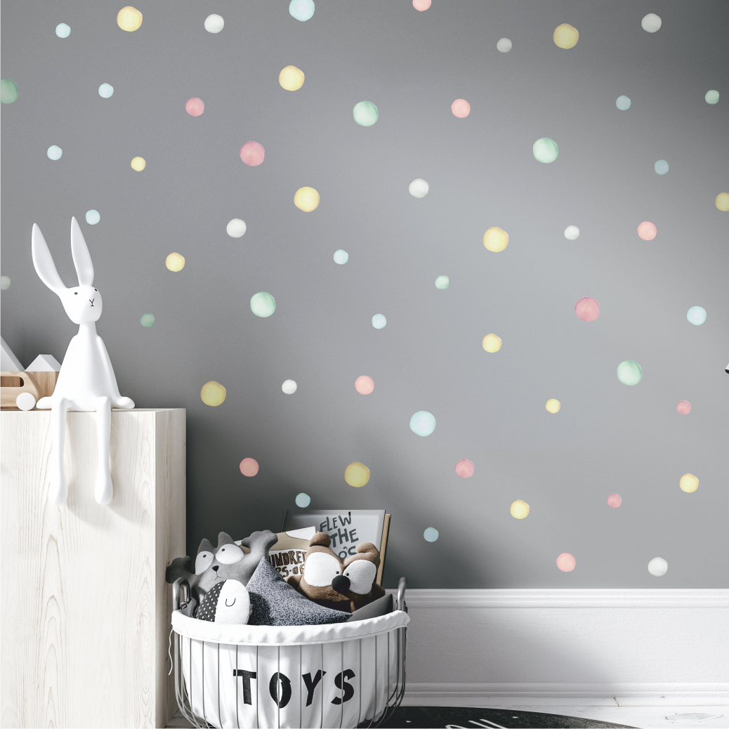 Декоративные наклейки на стену " Пастельный горошек"