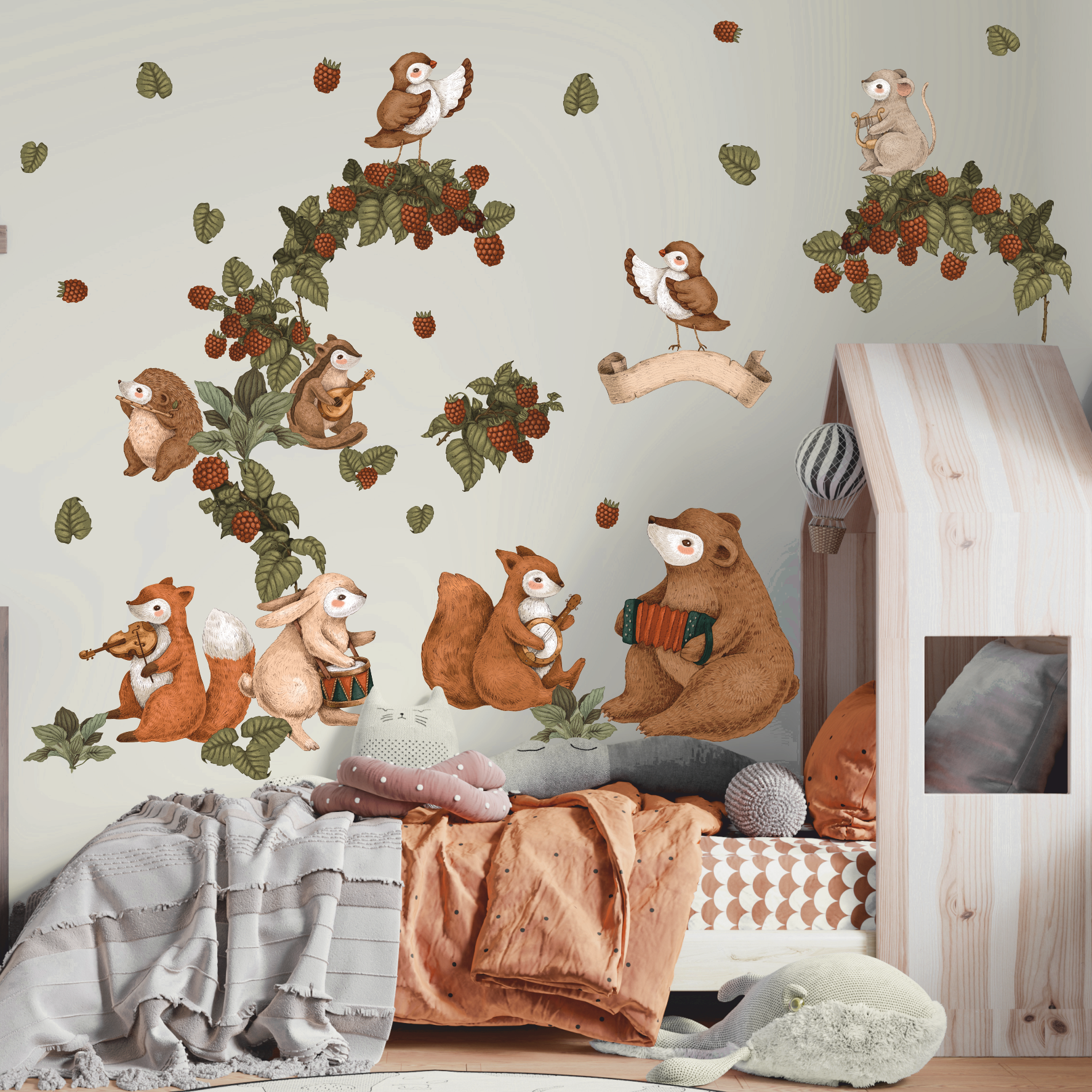 Наклейки на стену "Лесные музыканты"