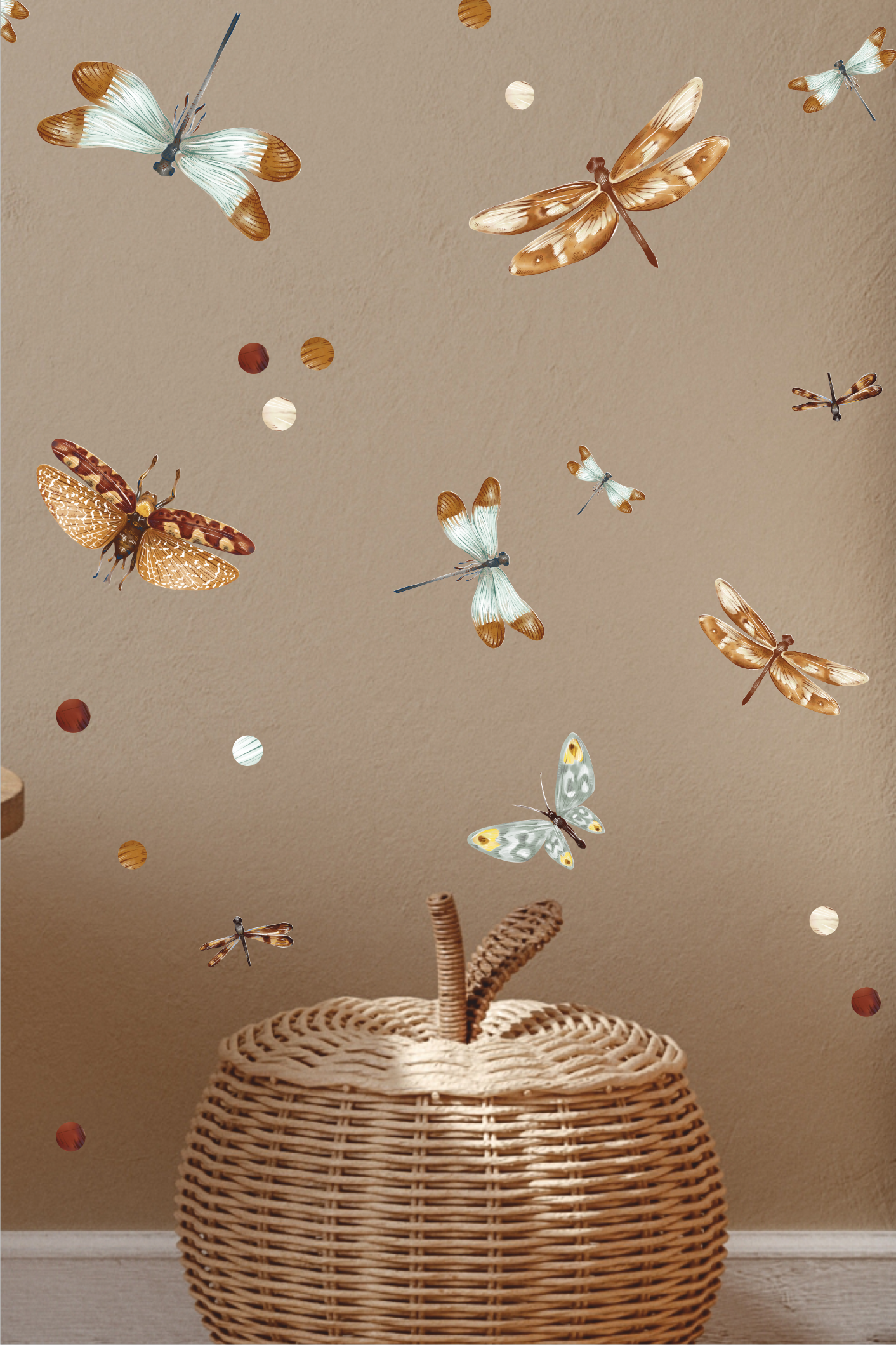 Наклейки на стену « Бабочки-мотыльки»