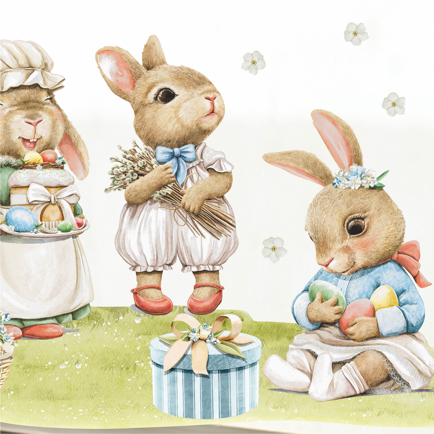 Наклейки на окно "Пасхальные зайчики"