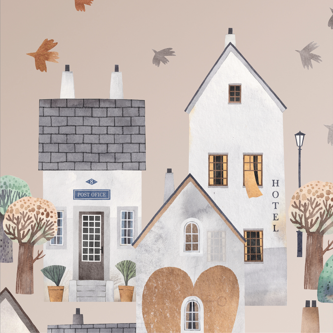 Наклейки на стену "Городок"