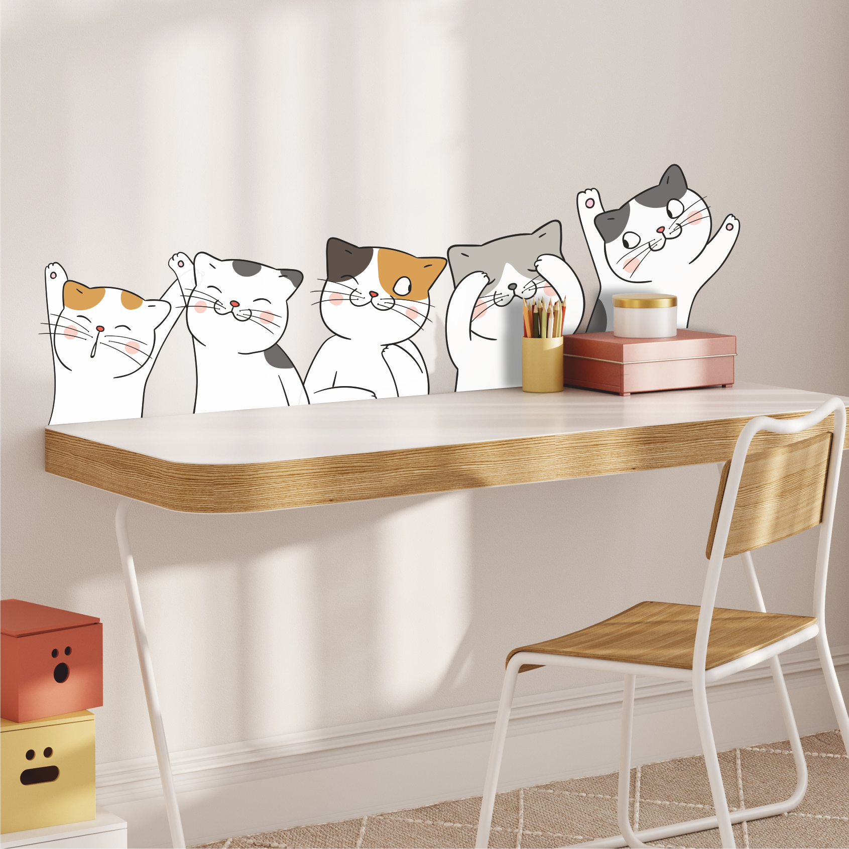 Наклейки на стену "Котики"