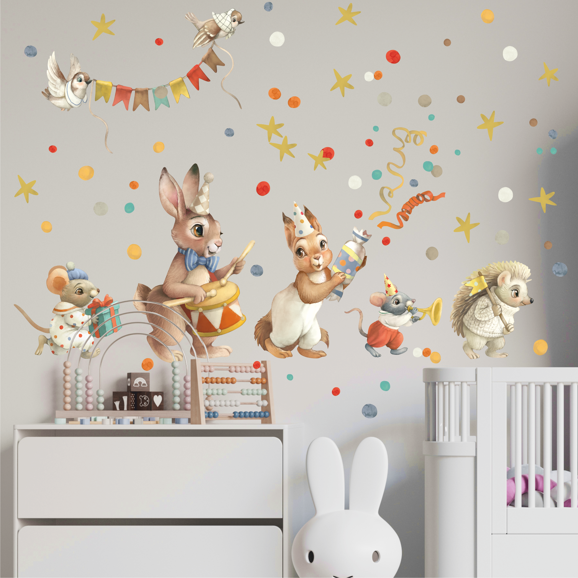 Уценка Наклейки на стену "Парад зверят"