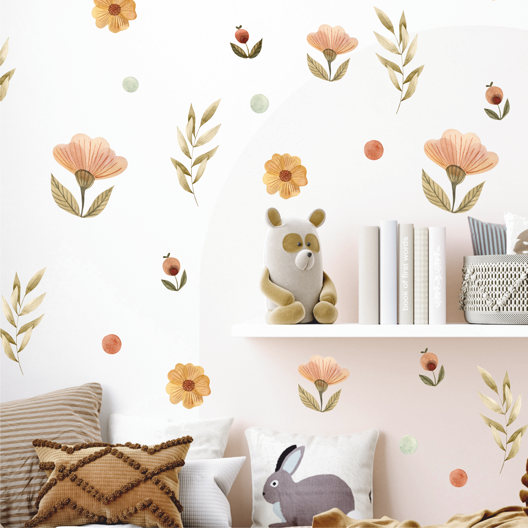 Уценка Наклейки на стену " Цветочный принт "