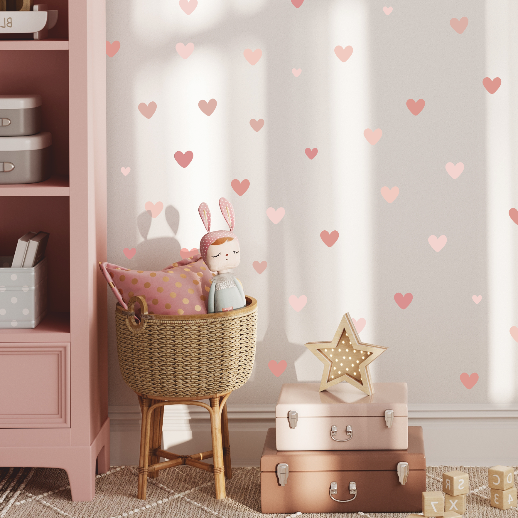 Уценка Наклейки на стену Сердечки POWDER