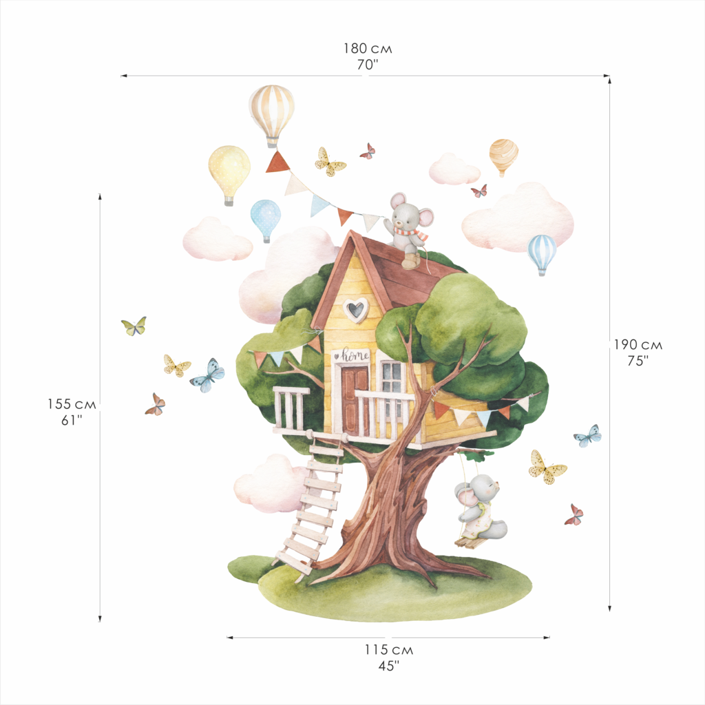 Уценка Наклейки на стену "ДОМ НА ДЕРЕВЕ"