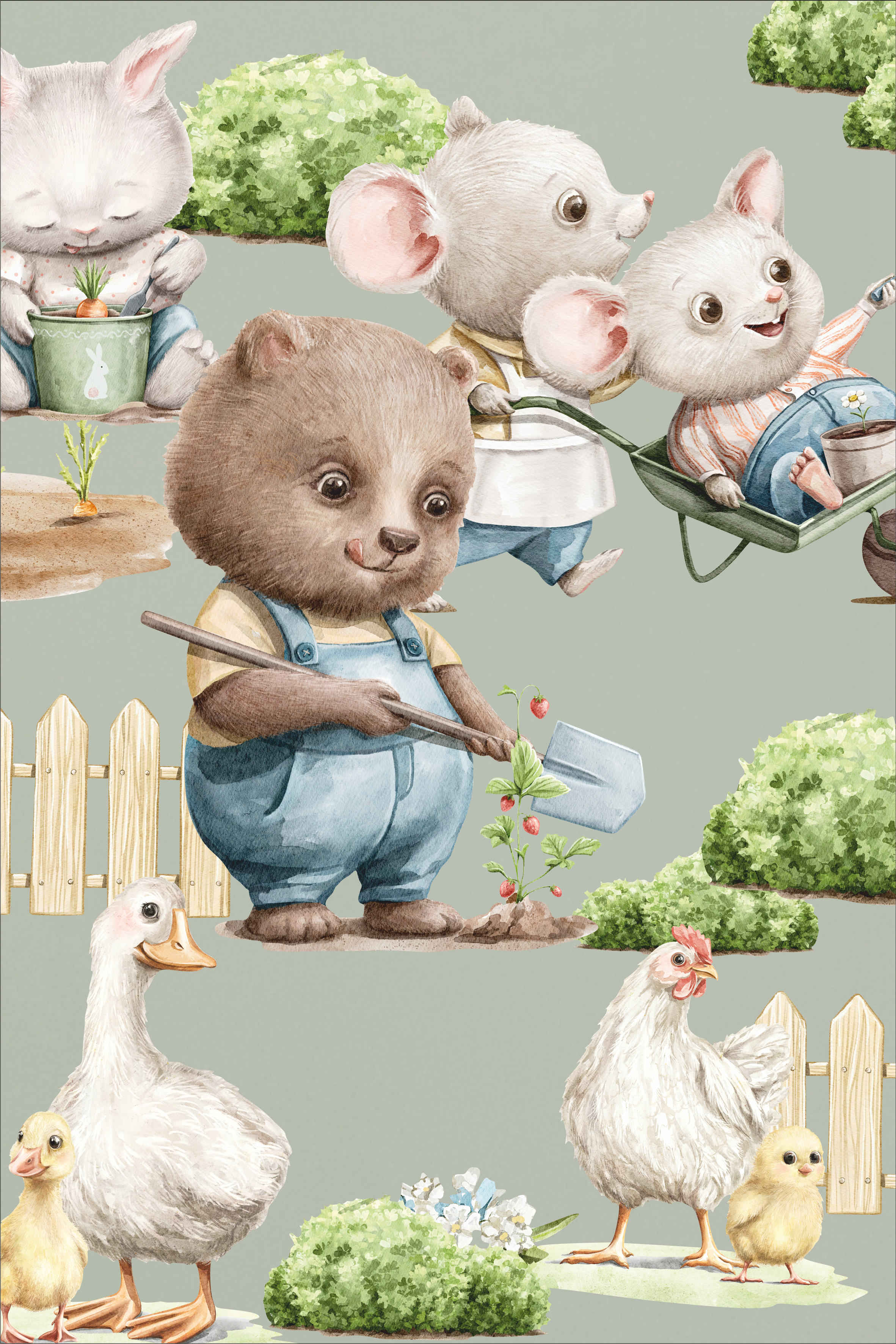 Наклейки на стену "В саду"