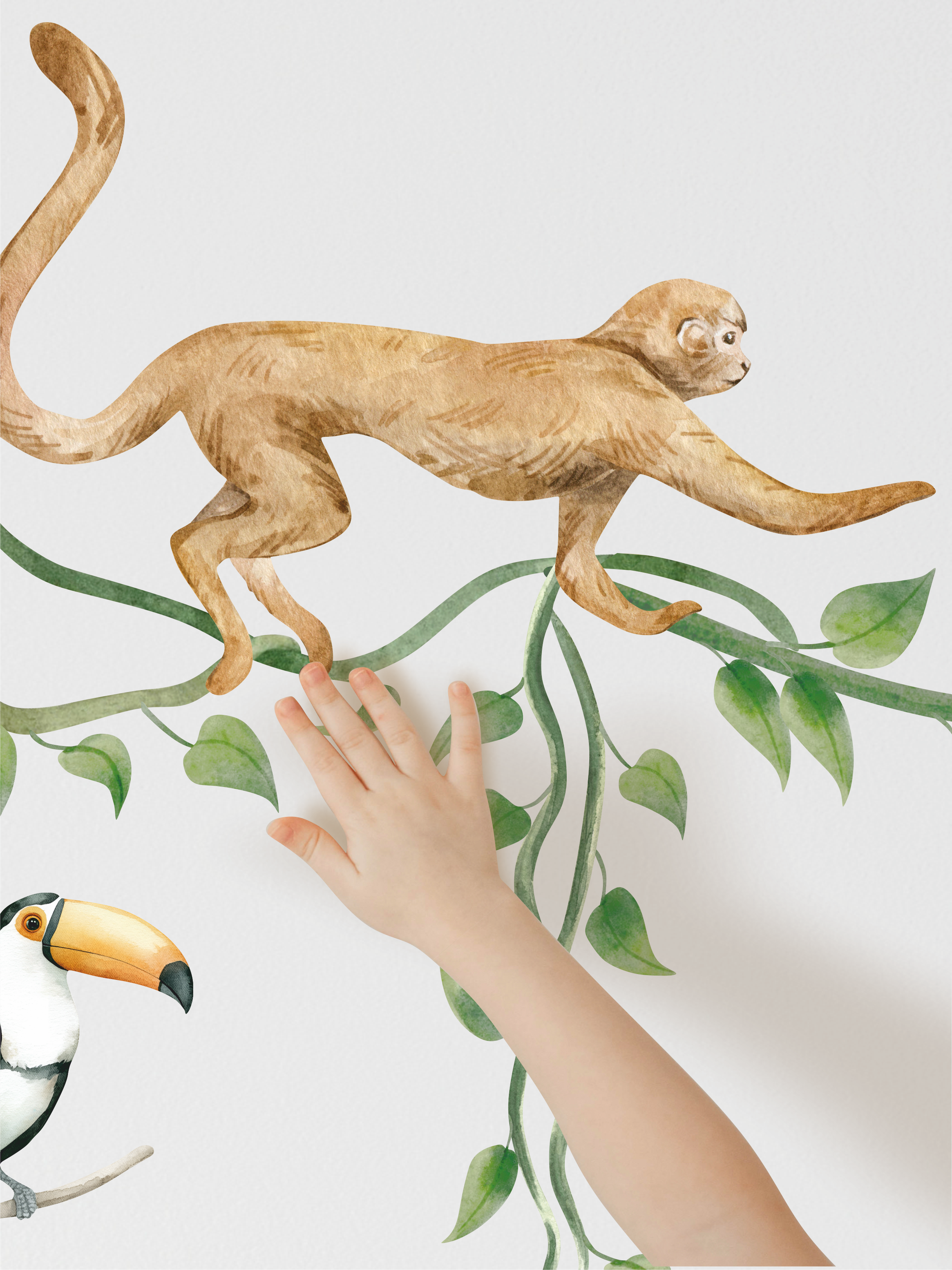 Наклейки на стену "Обезьяны на лианах"