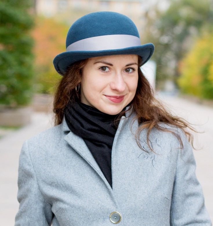 Шляпа котелок unisex. Цвет берлинская лазурь